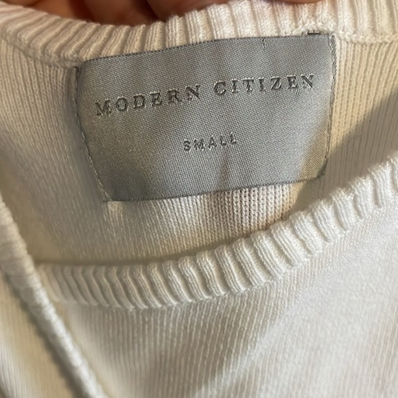 Modern Citizen Ani Sleeveless Tie Front Ribbed Knit Midi Dress White Small - Picture 7 of 9